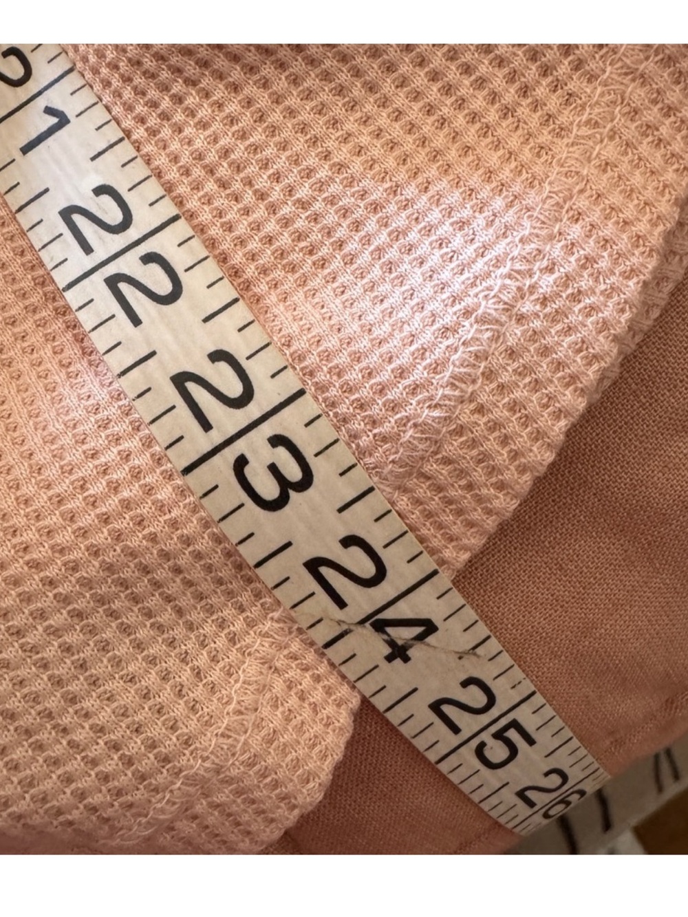 Lucky Brand Cable Knit Sleeve Waffle Henley Top XL Blush Pink Rose Smoke Boho - Picture 8 of 9